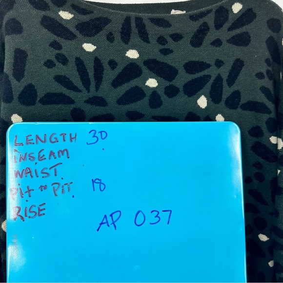 Field Flower Floral Sweater Tunic Long Sleeves Dark Blue Green White XS - Picture 7 of 7